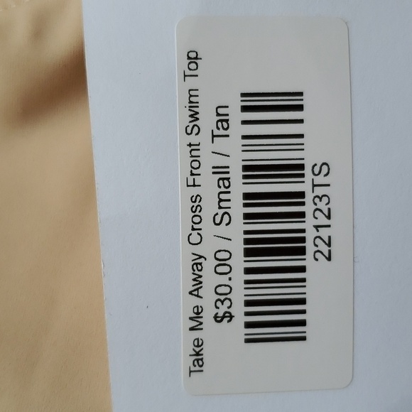 Southern Loft Take Me away Cross swim top Tan Small Or Medium NWT - Picture 6 of 8